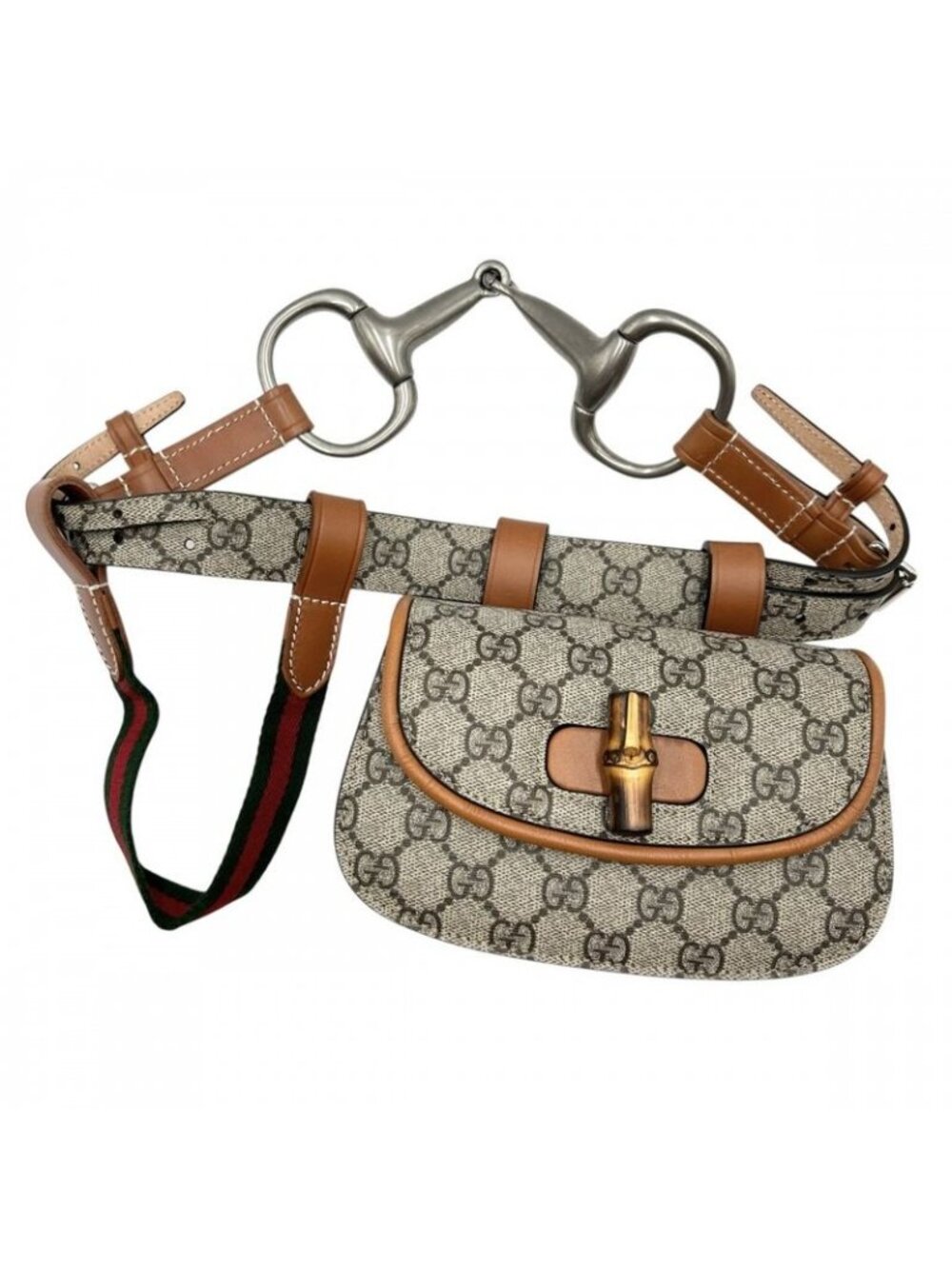 Gucci Waist Bag Bamboo Body Pouch GG Supreme - Picture 2 of 10